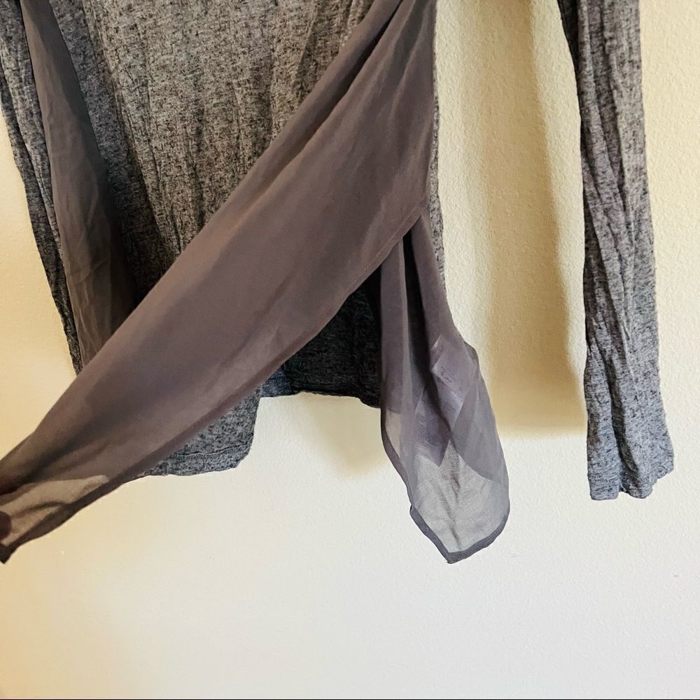 All saints Women's Gray Long Sleeve Side Slit Top Size Small - Picture 5 of 9